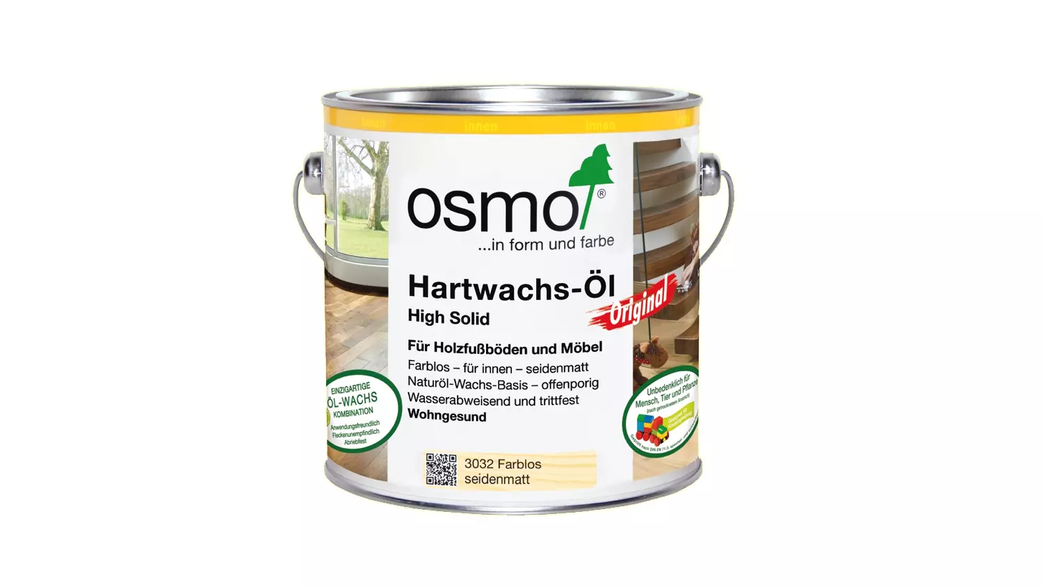 Osmo Hartwachs-Öl Original 3032 seidenmatt, 2,5l (für Bodendielen innen)