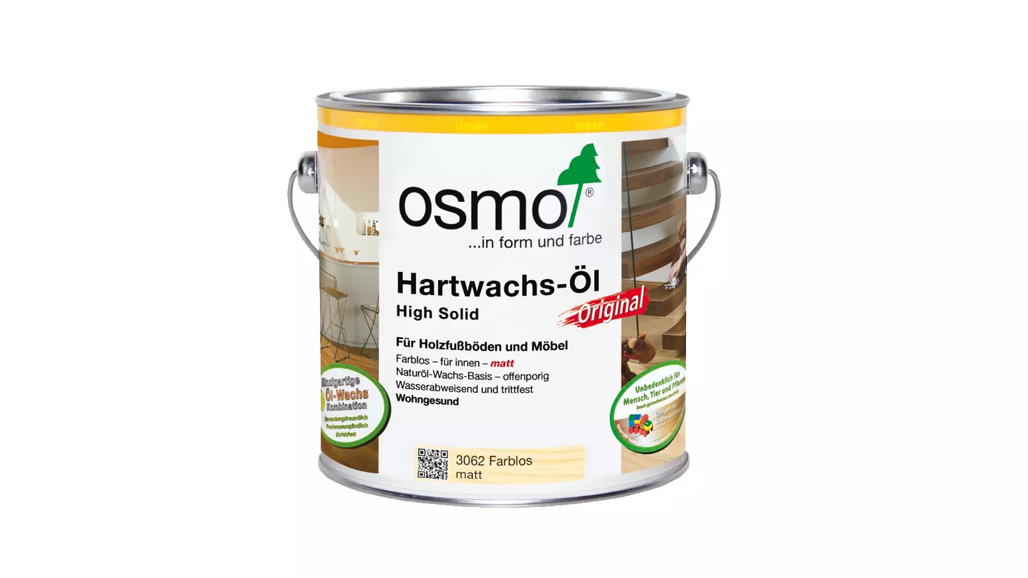 Osmo Hartwachs-Öl Original 3062 matt, 2,5l (für Bodendielen innen)