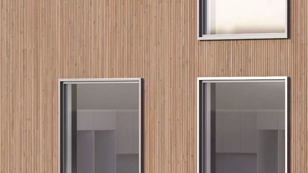 LUNA Triple 3D Fassadenprofil mit Leistenoptik, Thermofichte, 32x140mm, Länge 4,50m, A-Sort.